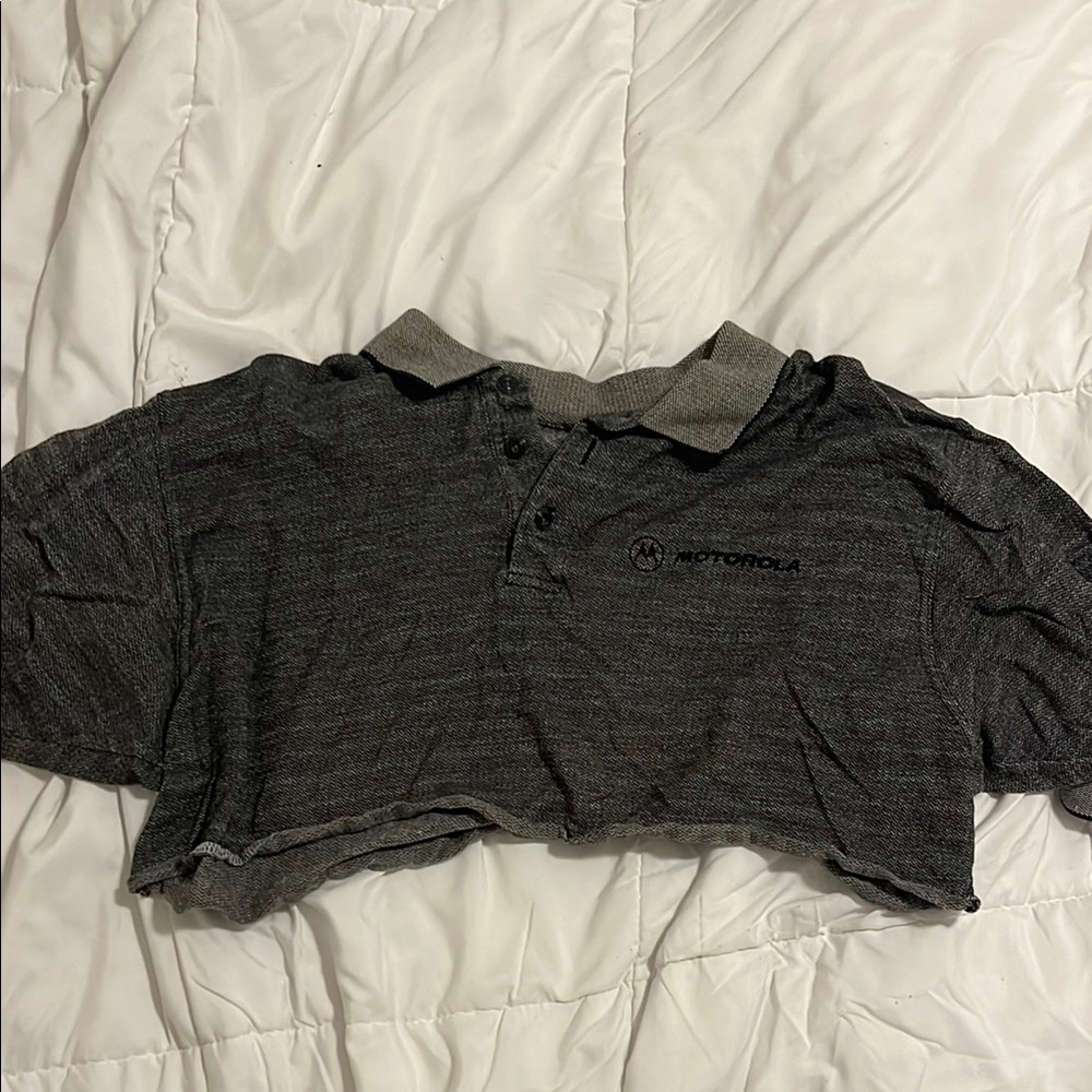 NASCAR Motorola Gray Cropped Polo Shirt